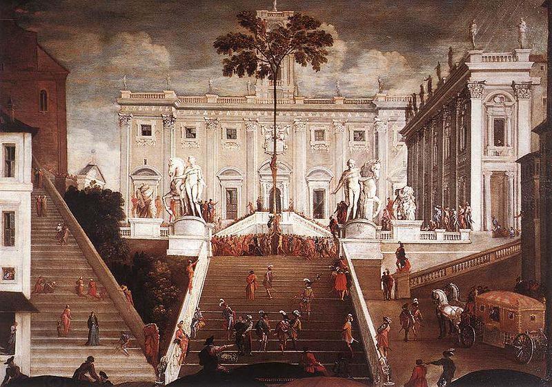 Agostino Tassi Competition on the Capitoline Hill oil painting picture